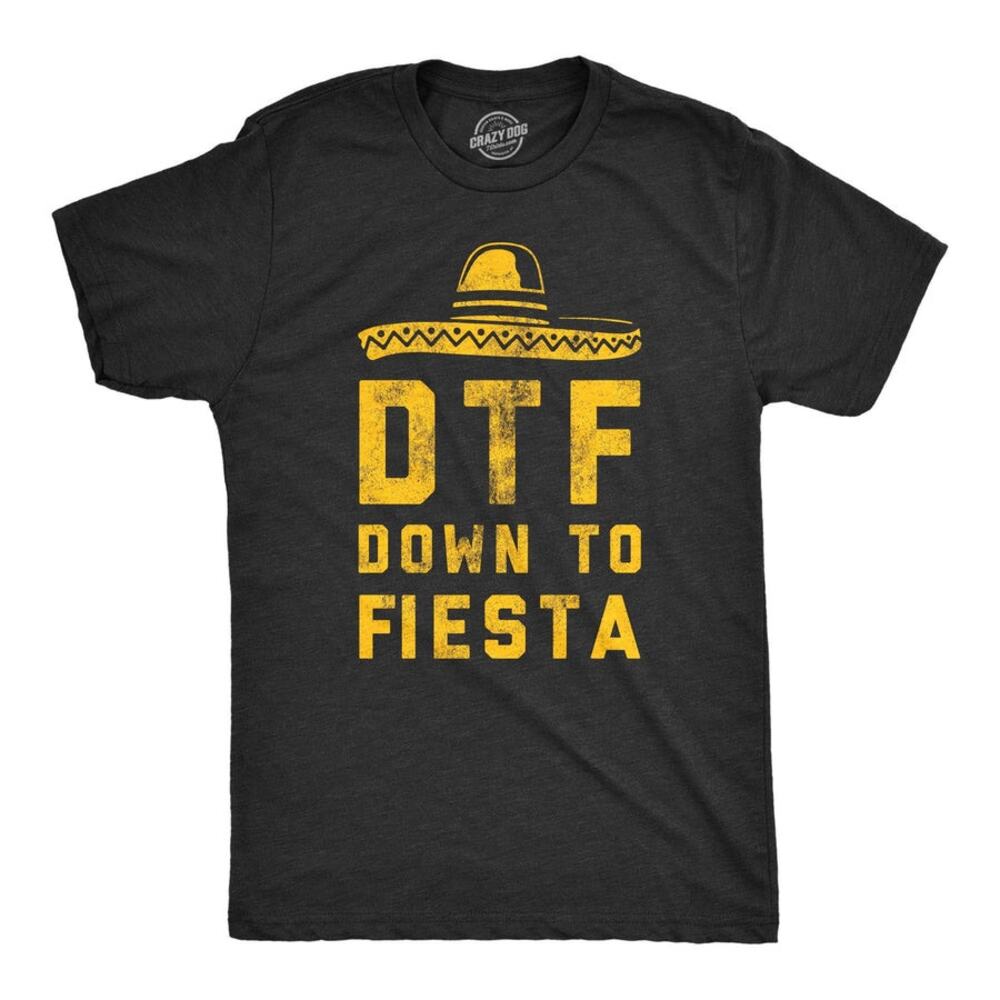 DTF Down to Fiesta Cinco De Mayo gray graphics tee shirt
